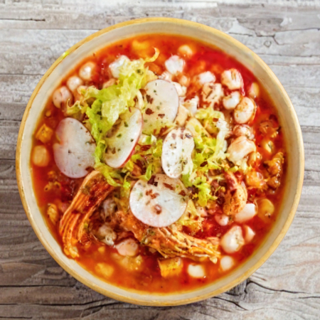 Pozole Rojo Cabeza.
