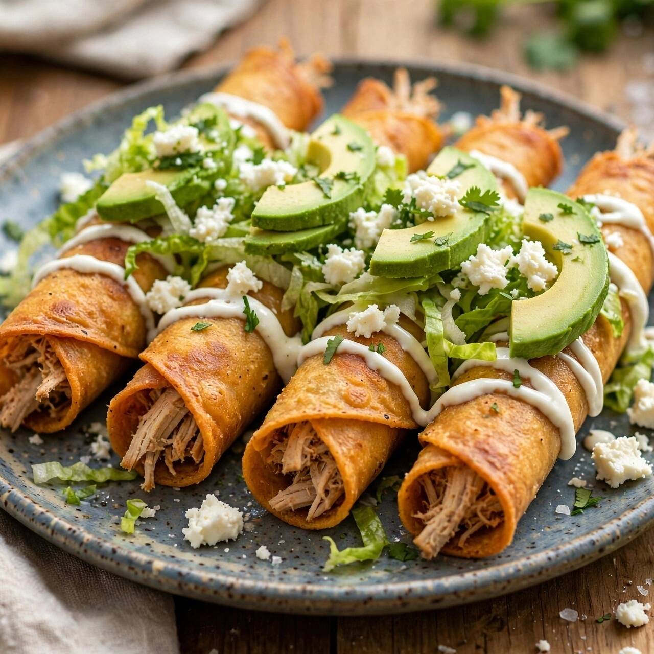 Tacos Dorados De Pollo