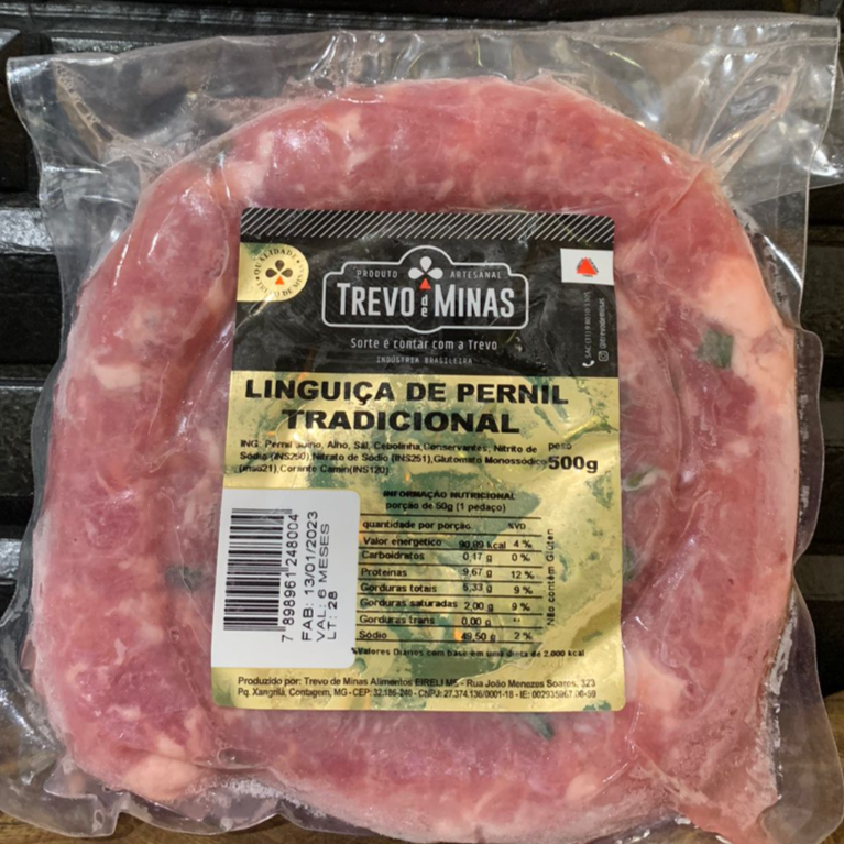 Linguiça de Pernil Caipira Trevo de Minas. Pct. 500g