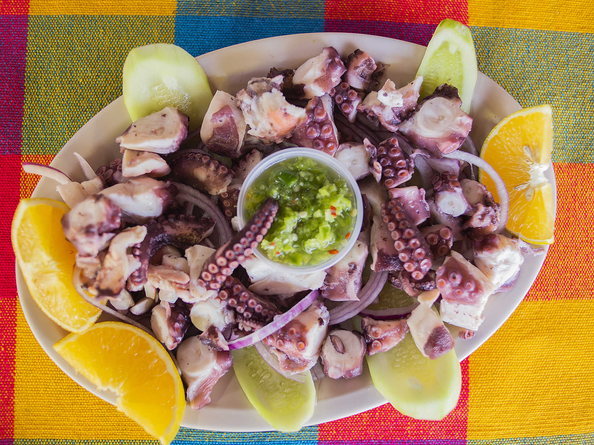 Botana de Pulpo y Camarón
