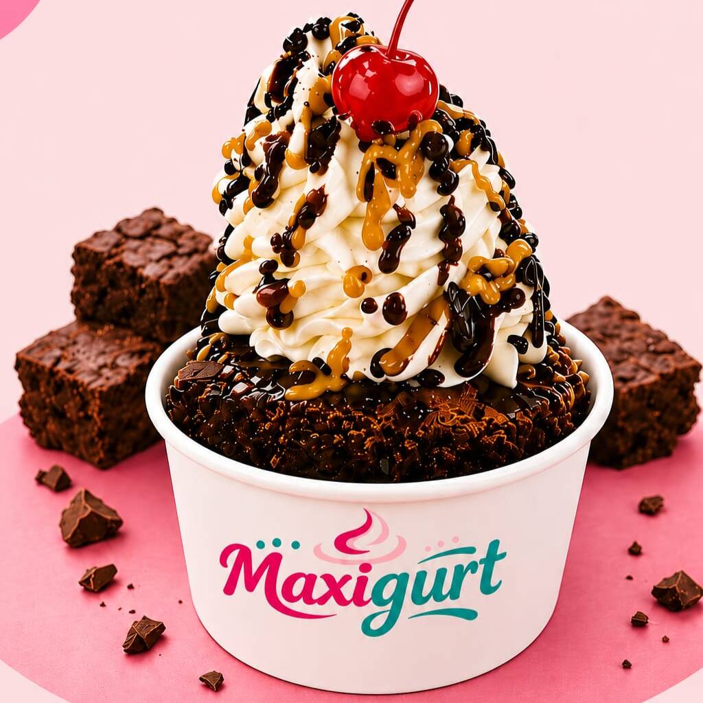 BROWNIE CALIENTE CON HELADO DE YOGURT