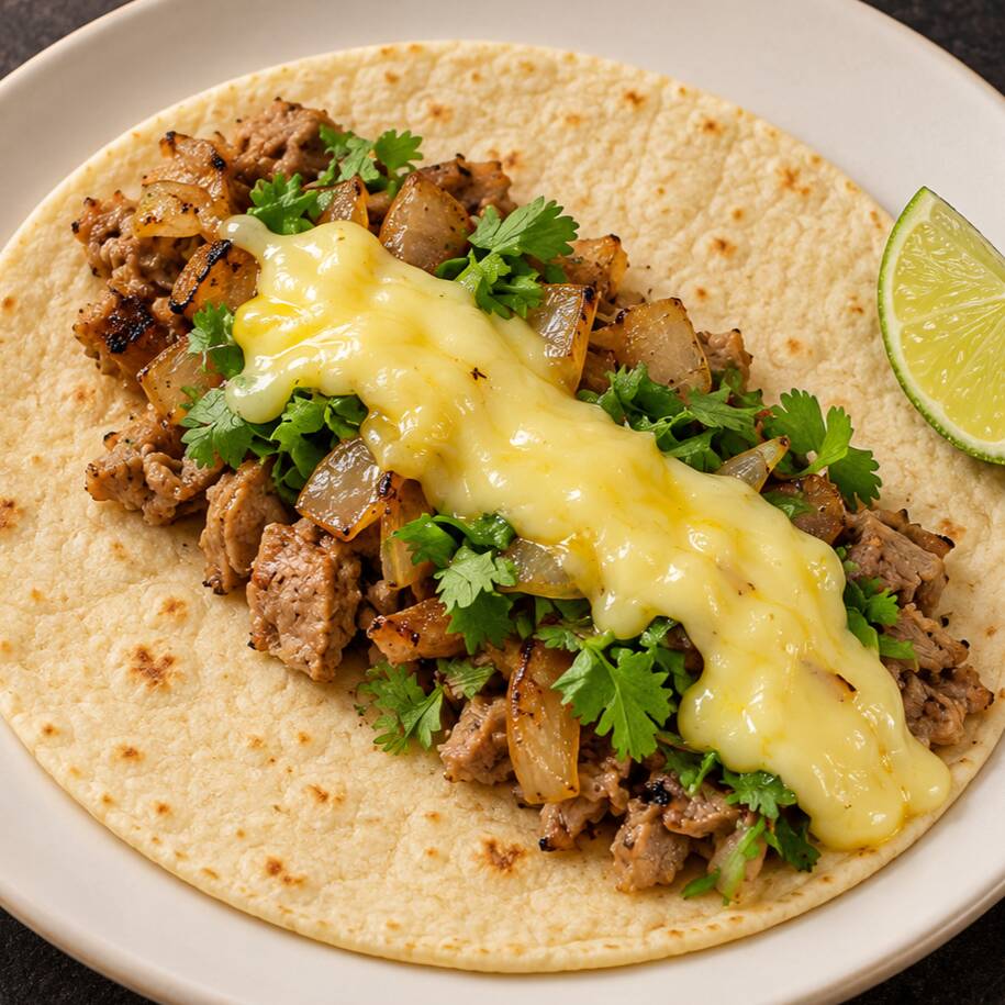 Taco de Carne Asada con Queso | Harina