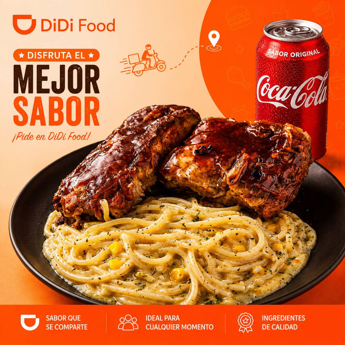 Costillas Bbq + Refresco