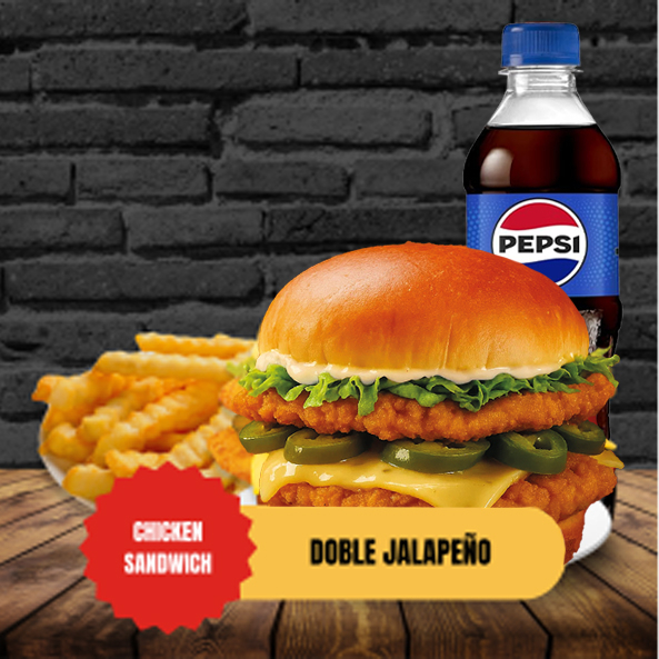 Combo Chicken Sándwich Doble Jalapeño