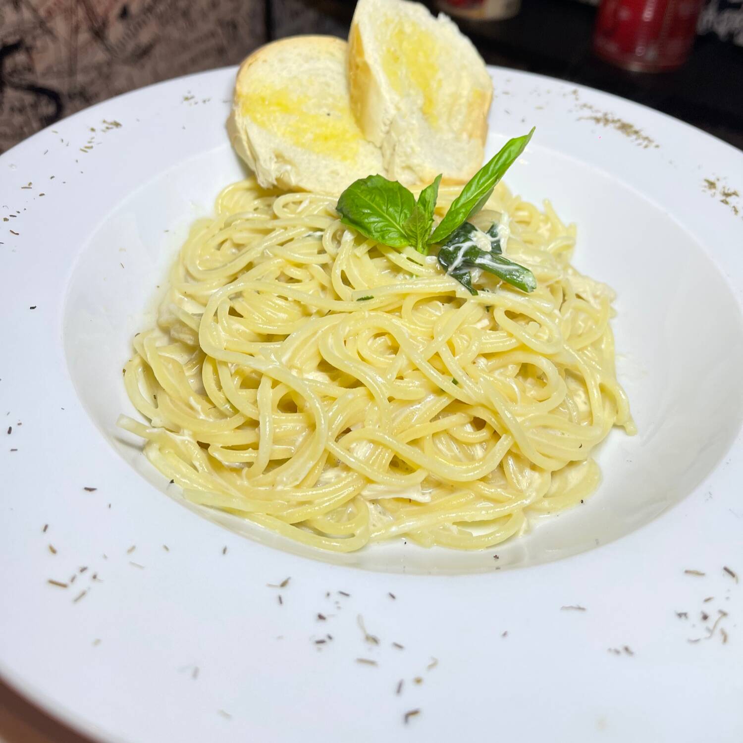 Pastas pollo espinaca .
