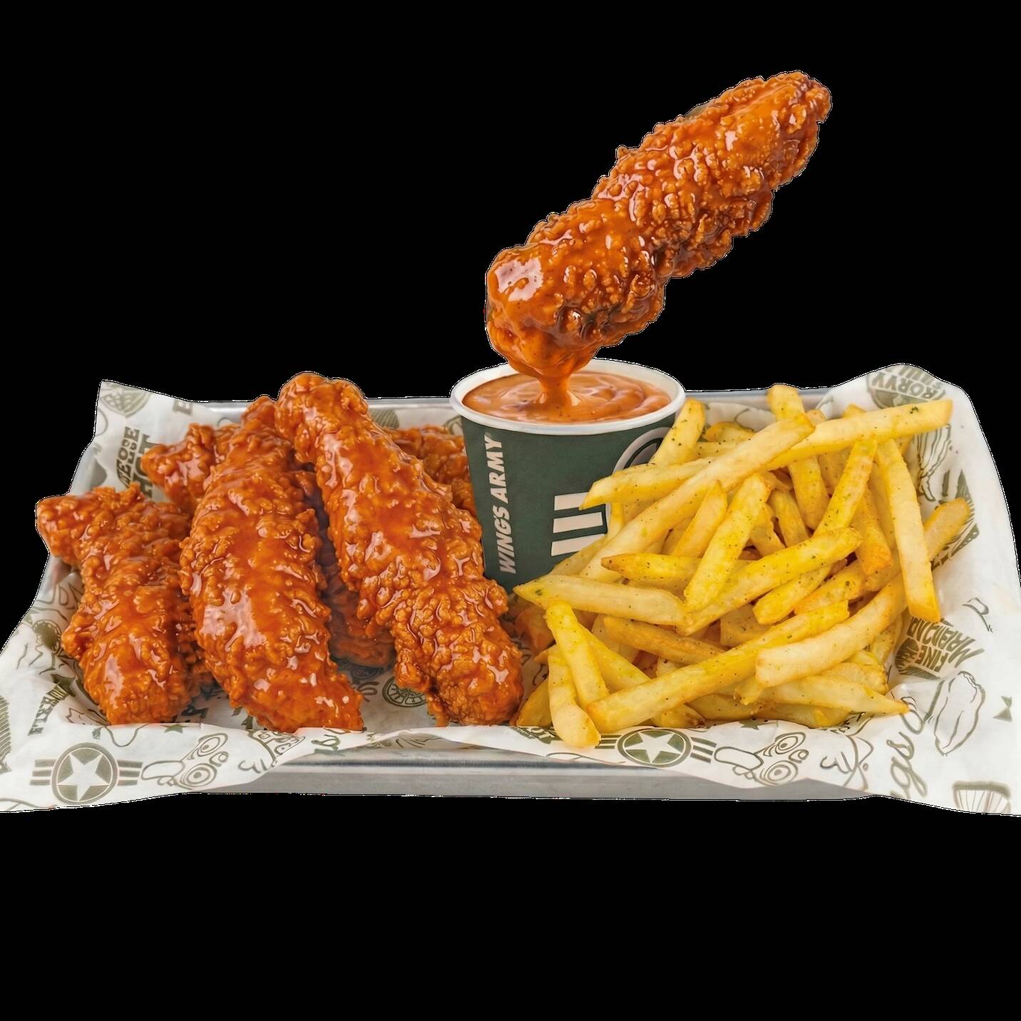 12 Tenders + Papas + Aderezo
