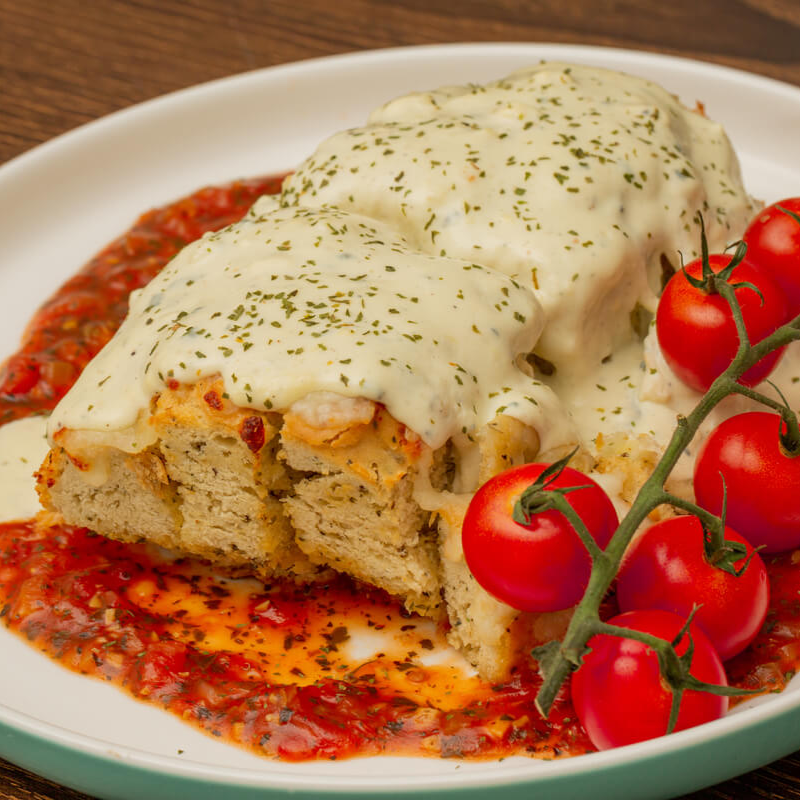Pan Chapata con Salsa Roquefort