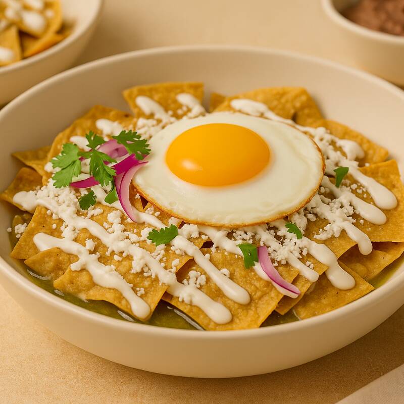 Chilaquiles Verdes Con Huevo Estrellado