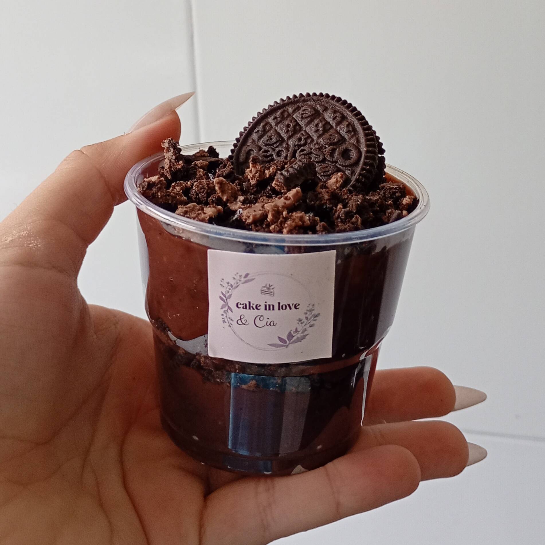Brigadeiro cremoso intenso e bolacha negresco