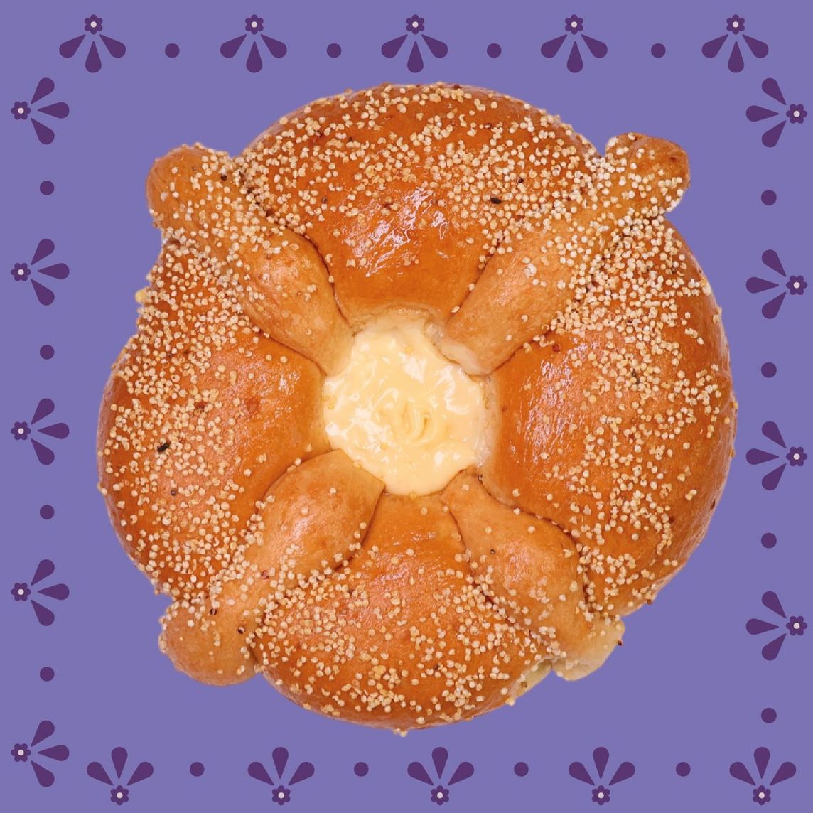 Pan de Muerto Relleno Crema Pastelera