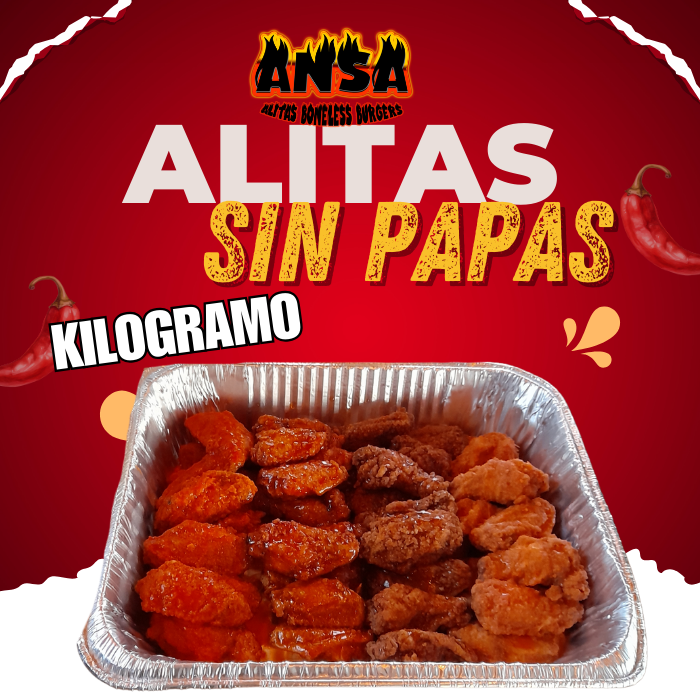 KILOGRAMOS DE ALITAS SIN PAPAS