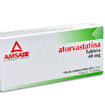 ATORVASTATINA 40 MG CAJA CON 10 TABLETAS AMSA
