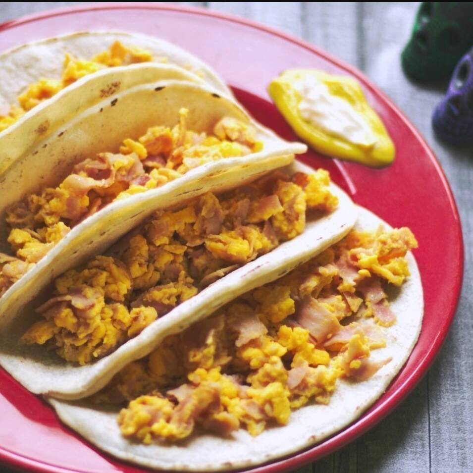 5 Tacos Huevo con Jamon