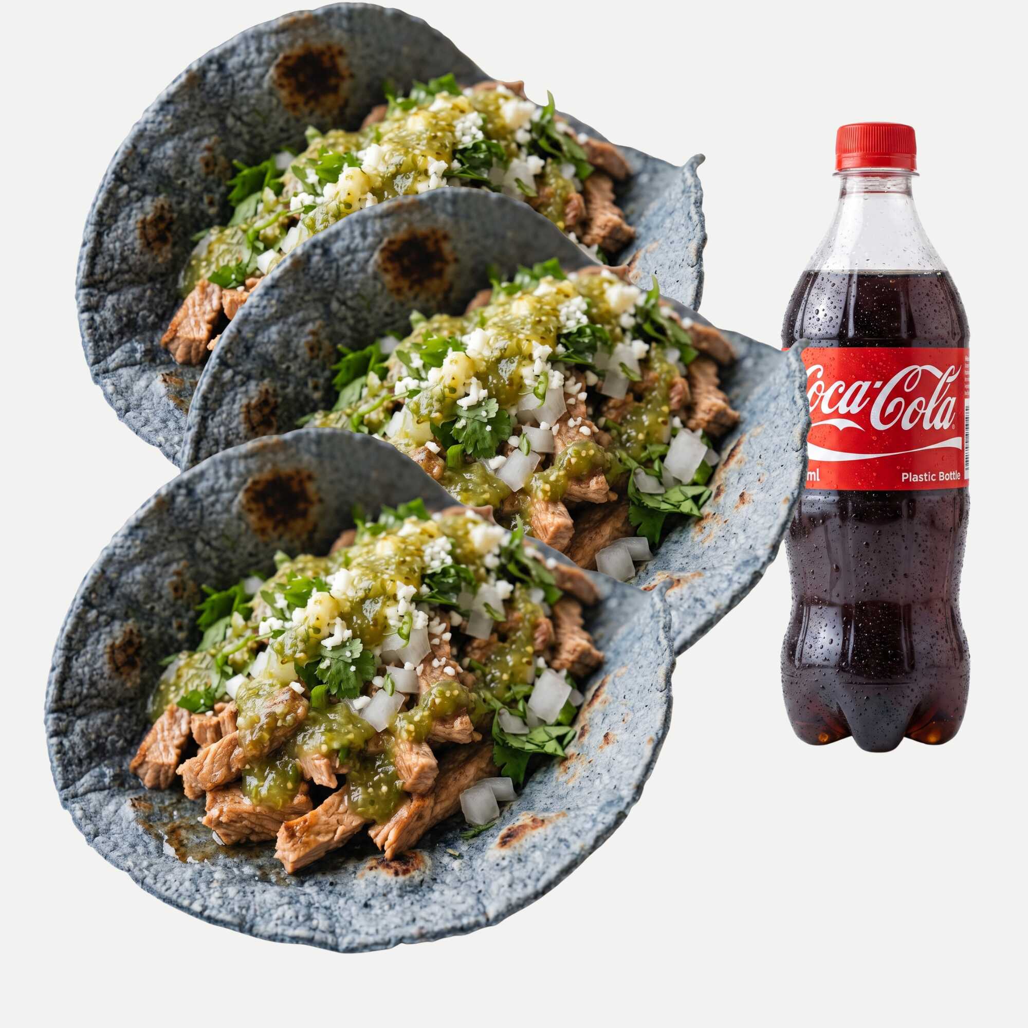 Orden de Tres Tacos + Cocacola 600 Ml