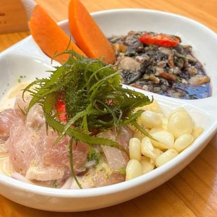 Dúo: Ceviche de Conchas Negras más Segundo Plato