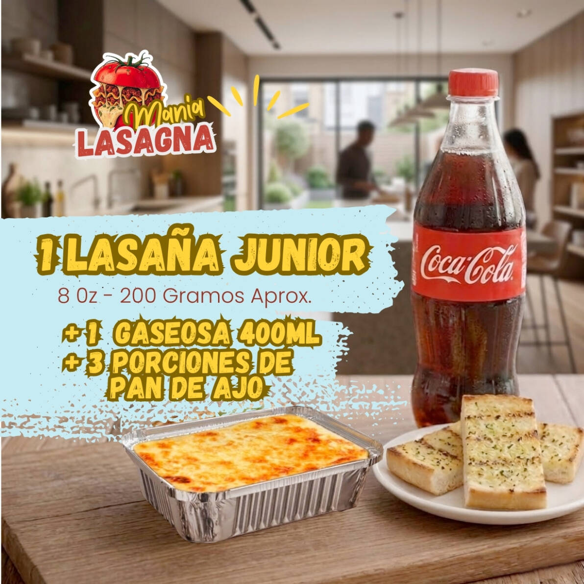 COMBO LASAÑA JUNIOR MIXTA + PAN + GASEOSA