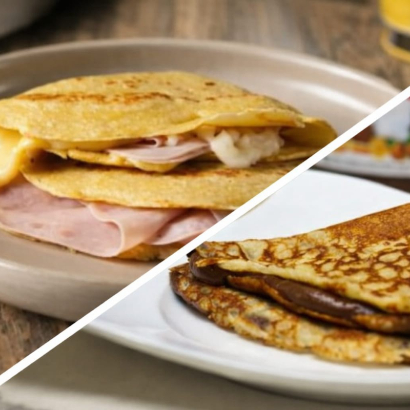 COMBO 2 CREPAS (nutella y Jamon con Mozarrella