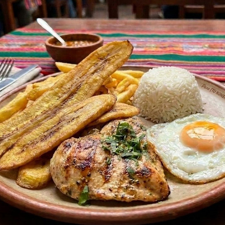 Pechuga a lo Pobre mas Bebida