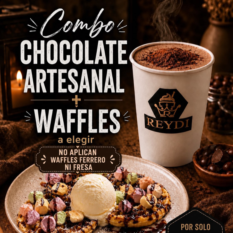 Chocolate Artesanal Caliente + Waffles