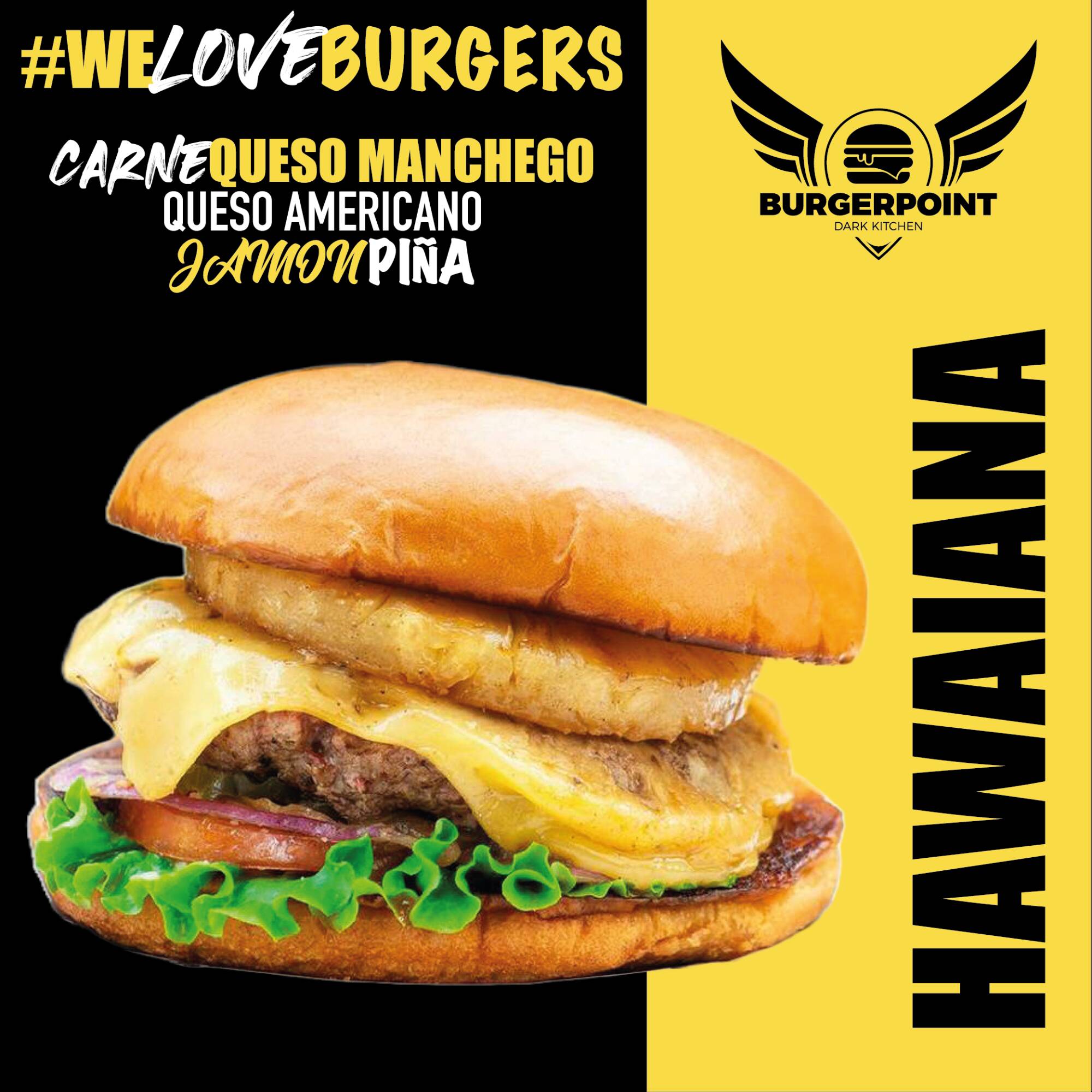 Hamburguesa Hawaiana 50% Desc