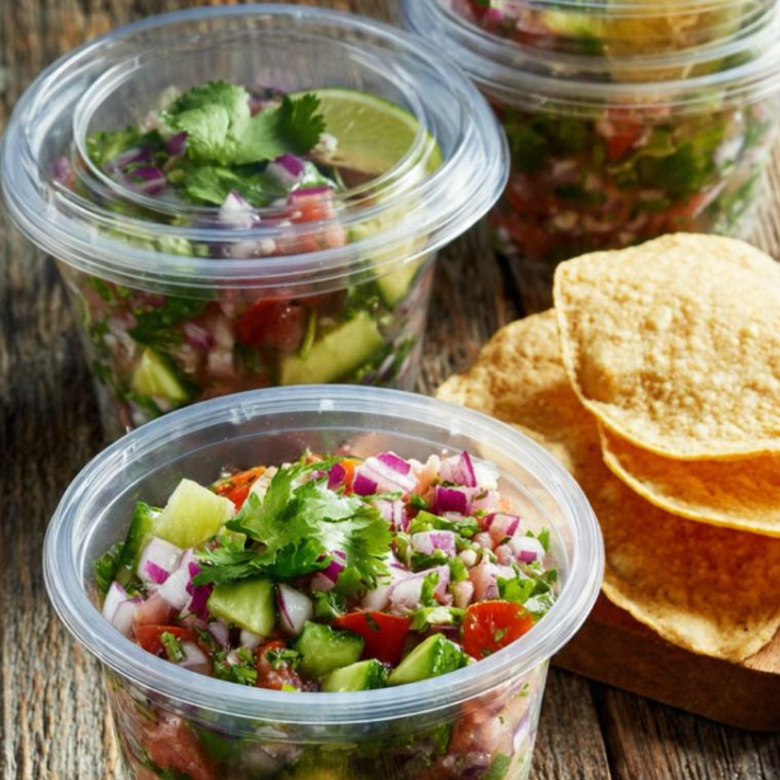 Ceviche de Soya con Tostadas y Salsas medio lt.