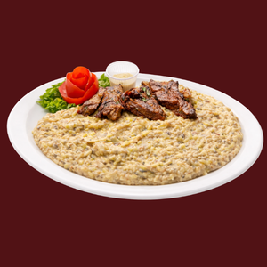 Novidade! Cremoso risoto de costela minga assada. Tempero tradicional! Acompanha Costelas.