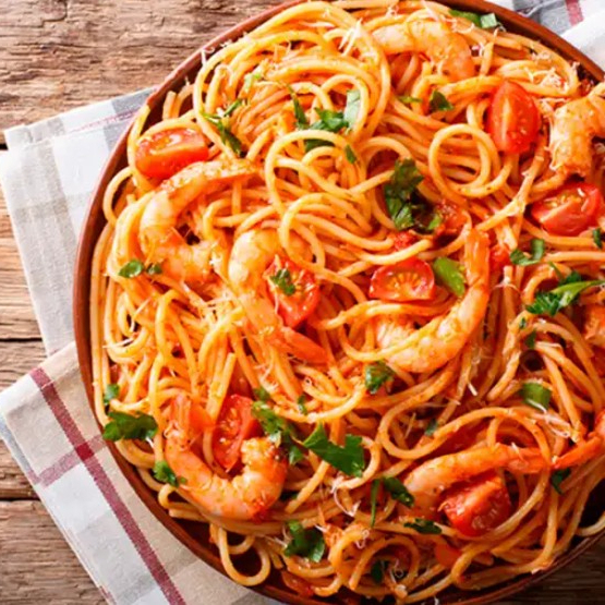Spaghetti con Camarón