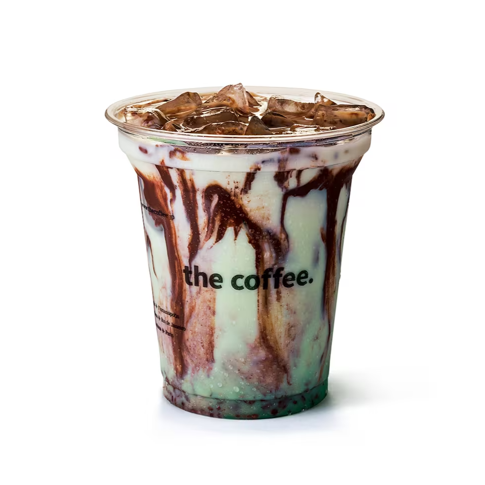 Chocolate gelado e menta. Não, você não está sonhando. (Sem café, com leite) (330ml)