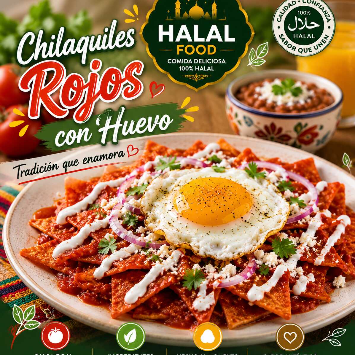 Chilaquiles Rojos Con Huevo