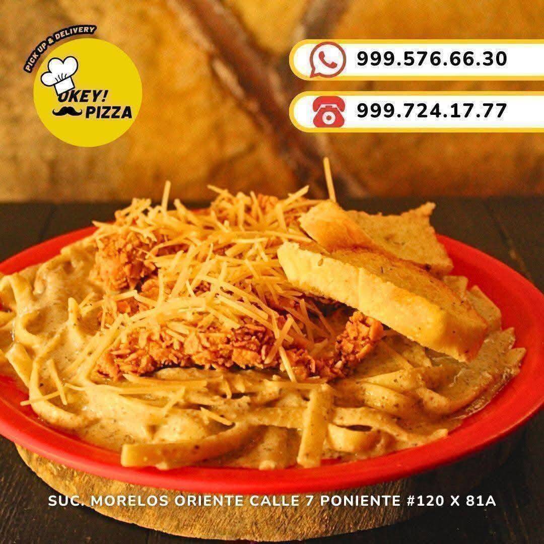 Fettuccine a la diabla con tiras krispy
