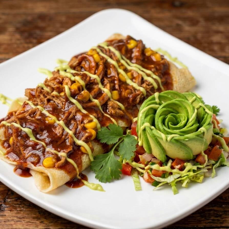 Crepe de Cerdo Desmechado con Ensalada