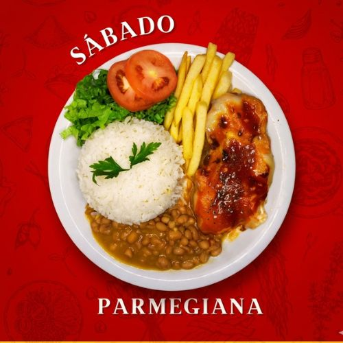 Parmegiana (escolha a sua!) com arroz, feijão carioca, farofa e batata frita. O sabor de comida caseira que você já conhece.