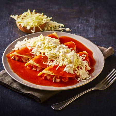 Enchiladas Rojos con Queso