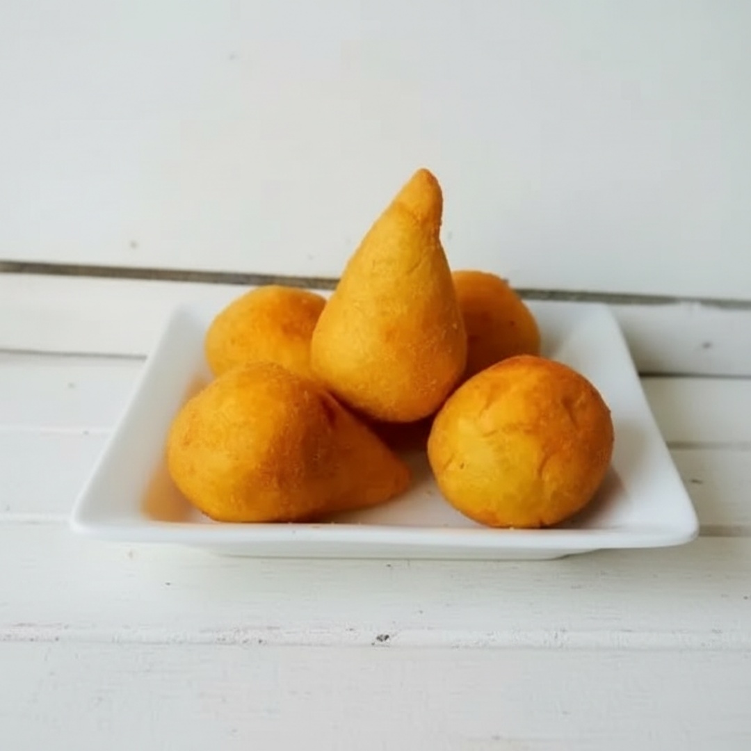 Salgado frito tipo Coxinha de Frango