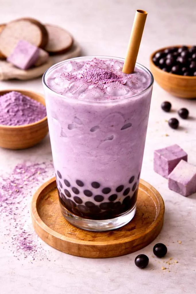 taro helado con tapioca