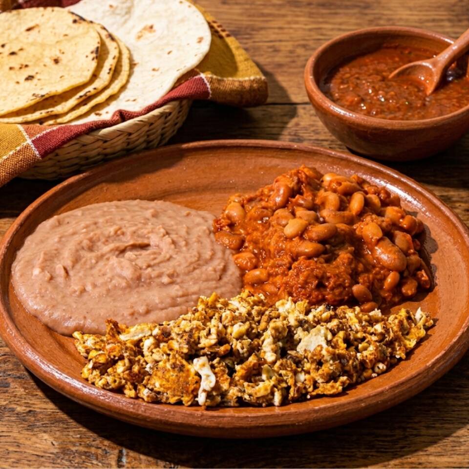 Desayuno Completo Huevos con Machaca