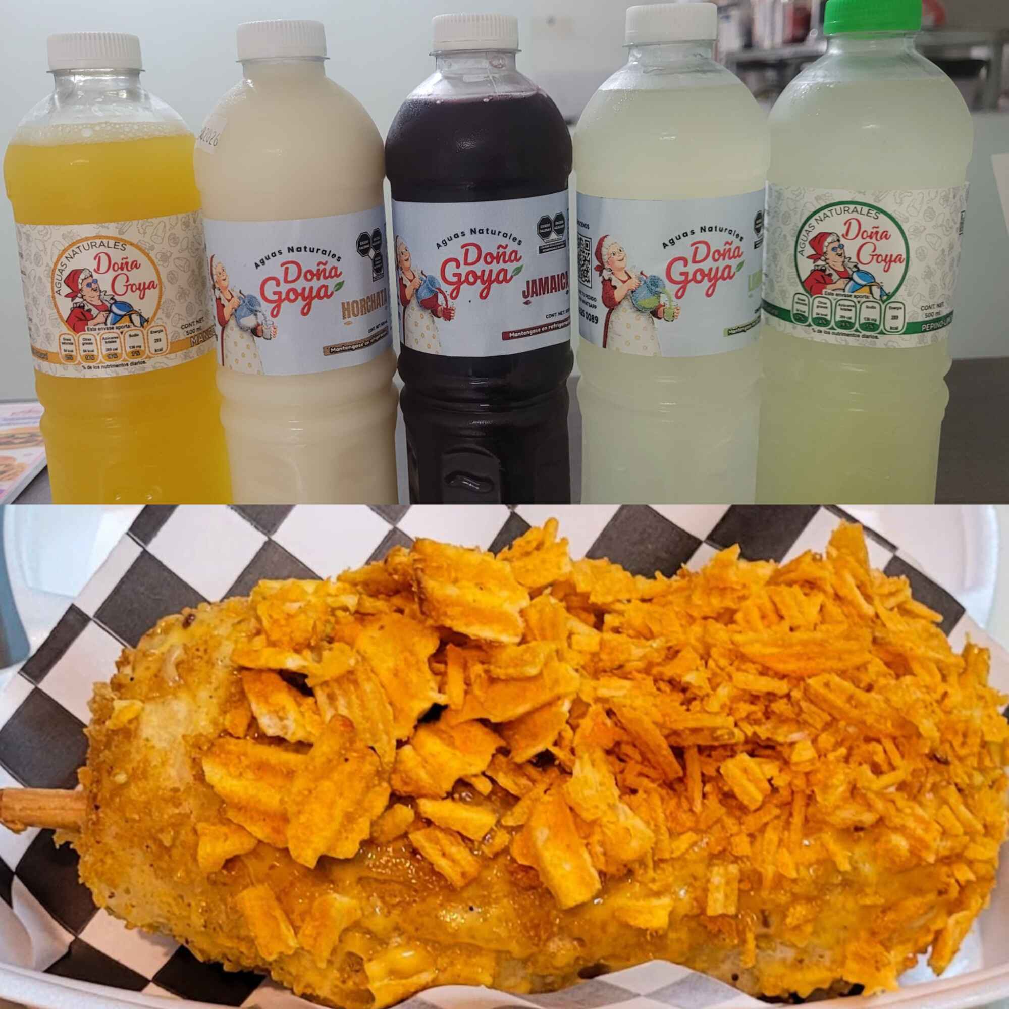 Combo Banderilla Mixta y Agua de Sabor