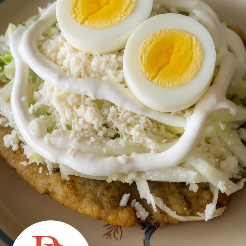 GORDITA DE FRIJOL CON HUEVO DURO