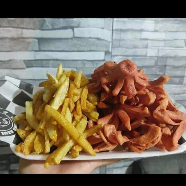 Combinado Salchipulpo con Papas a la Francesa