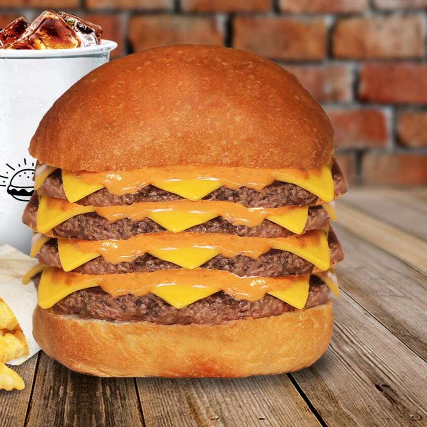 Cheeseburger Cuádruple