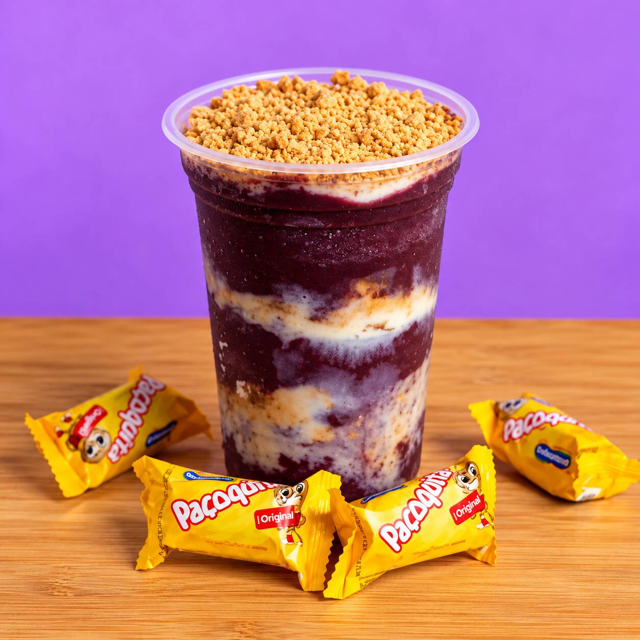 Açaí premium, leite condensado e paçoca. Leve mais e pague menos.