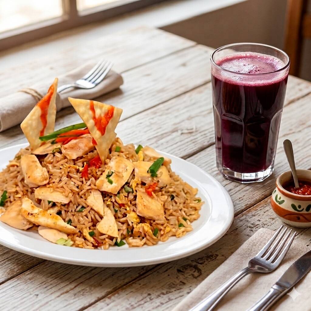 Arroz Chaufa + Chicha Morada