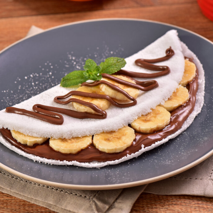Tapioca, banana e nutella