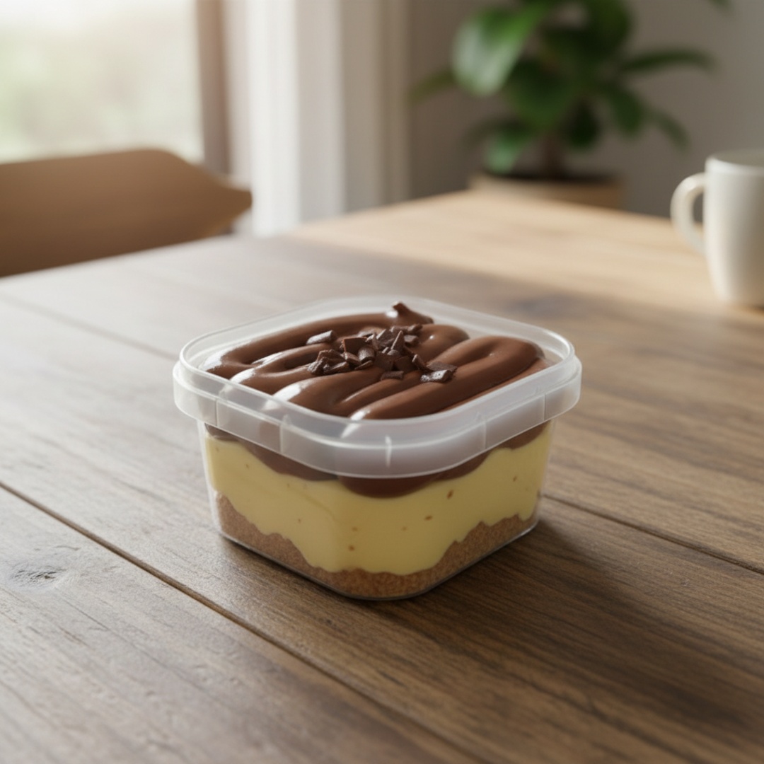 Refrescante e saborosa tortinha de maracujá com farofa de biscoito crocante, mousse caseiro de maracujá e finalizado com chocolate 50%. Ótima opção para quem quer degustar um docinho na medida certa, embalagem de 150ml.