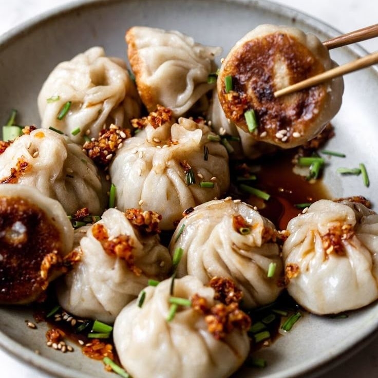 Dumplings Rellenos de Carne de Puerco y Verduras.