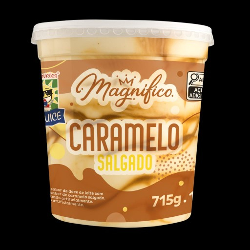 Sorvete de massa sabor Doce de Leite c/ Caramelo Salgado.