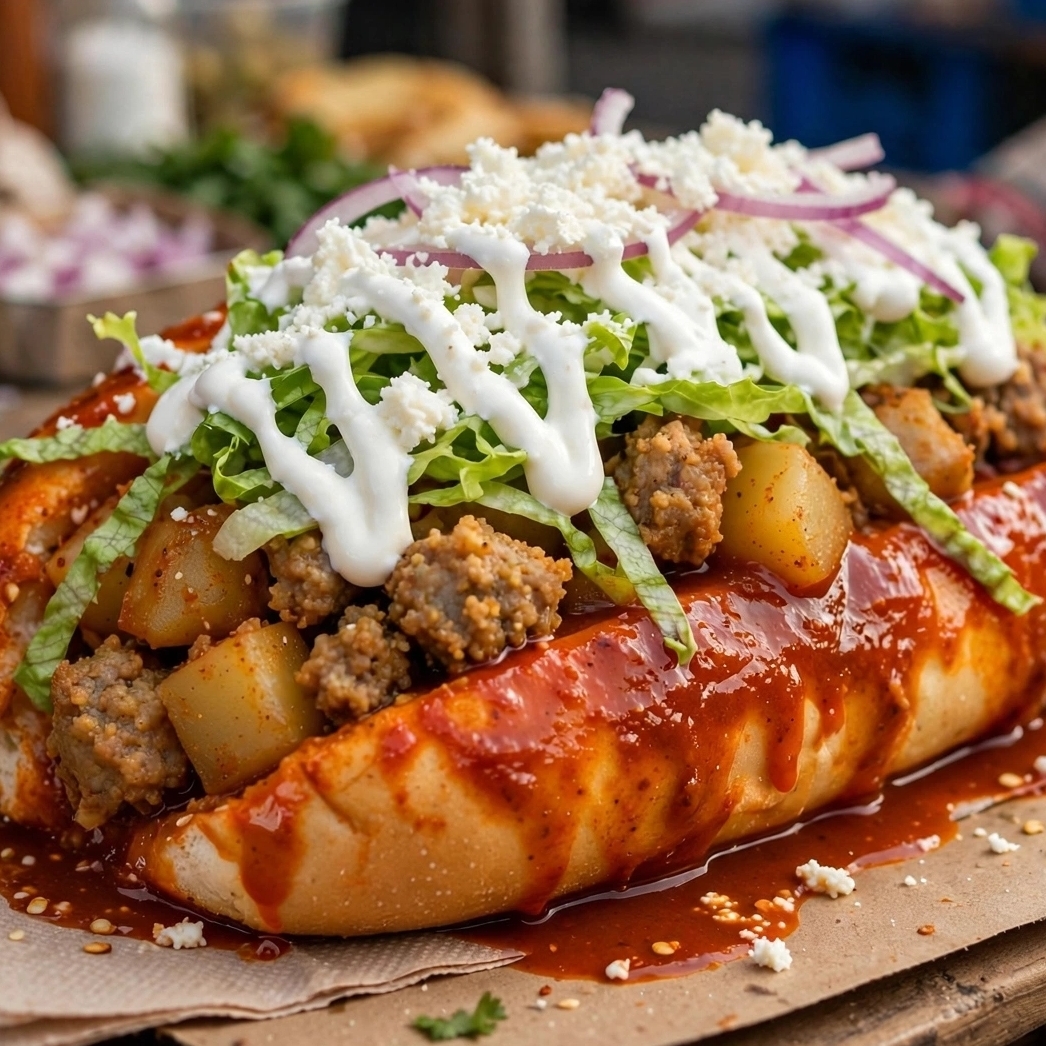 Pambazo De Papas Con Longaniza
