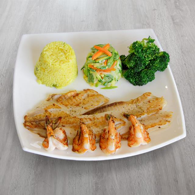 Camarón y Filete a la Plancha