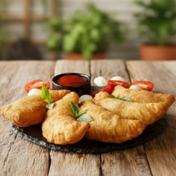 Deliciosa massinha frita .recheada com queijo mussarela