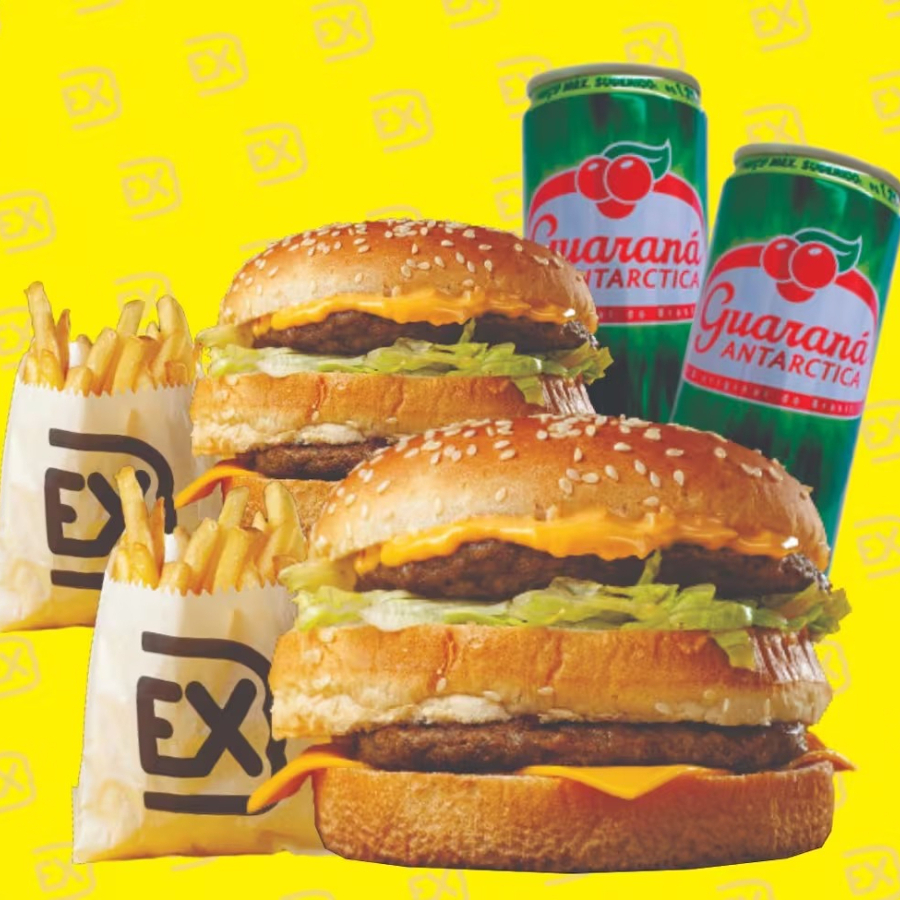 2 big molho especial (pão bimbo com gergelim, 2 hambúrguer tradicional bovino 56g, alface americana e molho especial) + 2 batata fritas + 2 guaraná antártica 269ml